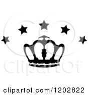 Poster, Art Print Of Black And White Crown With Luxury Stars 2