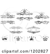 Poster, Art Print Of Vintage Black And White Frames Crowns And Luxury Stars