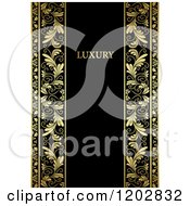 Poster, Art Print Of Vintage Black And Gold Ornate Background With Copy Space And Luxury Text