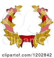 Poster, Art Print Of Gold Leaf And Red Ribbon Wreath Coat Of Arms 2