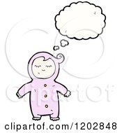 Cartoon Of A Thinking Toddler Royalty Free Vector Illustration
