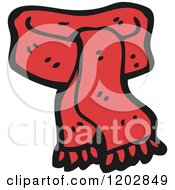 Cartoon Of A Red Wool Scarf Royalty Free Vector Illustration
