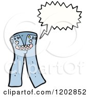 Cartoon Of A Pair Of Pants Speaking Royalty Free Vector Illustration by lineartestpilot