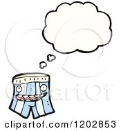 Cartoon Of A Pair Of Boxer Shorts Thinking Royalty Free Vector Illustration by lineartestpilot