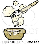 Cartoon Of A Wire Wisk And Mixing Bowl Royalty Free Vector Illustration