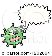 Cartoon Of A Microbe Speaking Royalty Free Vector Illustration by lineartestpilot