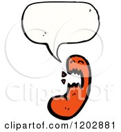Cartoon Of A Speaking Sausage Royalty Free Vector Illustration