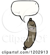Cartoon Of A Speaking Sausage Royalty Free Vector Illustration