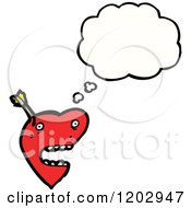 Cartoon Of A Valentine Heart Thinking Royalty Free Vector Illustration