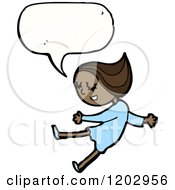 Cartoon Of An African American Girl Speaking Royalty Free Vector Illustration by lineartestpilot