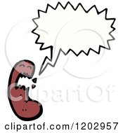 Cartoon Of A Speaking Sausage Royalty Free Vector Illustration by lineartestpilot