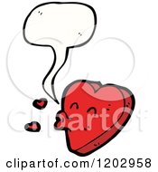Cartoon Of A Valentine Heart Speaking Royalty Free Vector Illustration by lineartestpilot