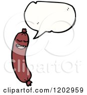 Cartoon Of A Speaking Sausage Royalty Free Vector Illustration by lineartestpilot