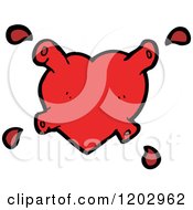 Cartoon Of A Bloody Heart Royalty Free Vector Illustration
