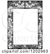 Poster, Art Print Of Vintage Black And White Floral Page Border 2