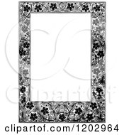 Poster, Art Print Of Vintage Black And White Floral Page Border 3