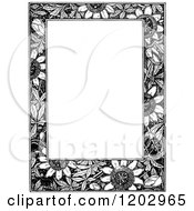Poster, Art Print Of Vintage Black And White Floral Page Border 4