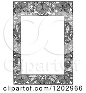 Poster, Art Print Of Vintage Black And White Floral Page Border 5