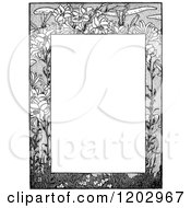 Poster, Art Print Of Vintage Black And White Floral Page Border 6