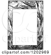 Clipart Of A Vintage Black And White Floral Page Border Royalty Free Vector Illustration