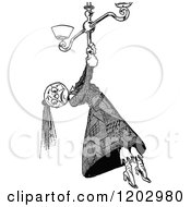 Clipart Of A Vintage Black And White Lost Princess Of Oz Scarecrow Royalty Free Vector Illustration