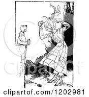 Poster, Art Print Of Vintage Black And White Lost Princess Of Oz Scarecrow