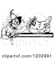 Poster, Art Print Of Vintage Black And White Oz Hen And Scarecrow