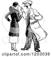 Cartoon Of A Vintage Black And White Couple Arguing Royalty Free Vector Clipart by Prawny Vintage