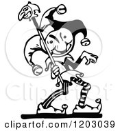 Clipart Of A Vintage Black And White Jester Royalty Free Vector Illustration by Prawny Vintage