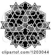 Clipart Of A Vintage Black And White Geometric Design Royalty Free Vector Illustration