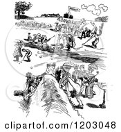 Clipart Of A Vintage Black And White Golf Tournament Royalty Free Vector Illustration