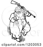 Poster, Art Print Of Vintage Black And White Old Man With A Gun