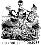 Clipart Of A Vintage Black And White Deadly Drink Royalty Free Vector Illustration