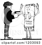 Poster, Art Print Of Vintage Black And White Family Purse Robber