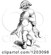 Clipart Of A Vintage Black And White Buffoon Royalty Free Vector Illustration