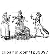 Clipart Of A Vintage Black And White Britannia In A New Dress Royalty Free Vector Illustration