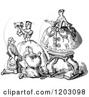 Clipart Of A Vintage Black And White British Idolatry Royalty Free Vector Illustration