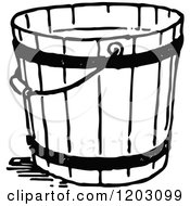 Clipart Of A Vintage Black And White Bucket Royalty Free Vector Illustration by Prawny Vintage