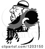 Poster, Art Print Of Vintage Black And White Old Man