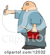 Poster, Art Print Of Man Holding A Gas Can And Hitch Hiking After Running Out Of Gasoline
