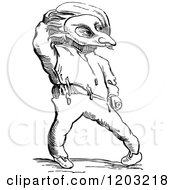 Clipart Of A Vintage Black And White Person Wearing A Grotesque Mask Royalty Free Vector Illustration by Prawny Vintage
