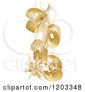 Poster, Art Print Of 3d Golden Year 2013 With Christmas Baubles