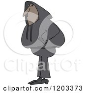 Cartoon Of A Black Man Wearing A Hoodie Sweater Royalty Free Vector Clipart