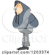 Cartoon Of A White Man Wearing A Hoodie Sweater Royalty Free Vector Clipart