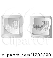 Clipart Of 3d Silver Percent Arrow Keyboard Button Icons Royalty Free Vector Illustration