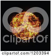 Poster, Art Print Of Pixelated Flaming Fire Ball On Black