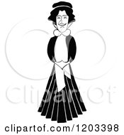Cartoon Of A Vintage Black And White Caricature Of Vesta Victoria Royalty Free Vector Clipart