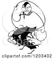 Cartoon Of A Vintage Black And White Caricature Of Will Rogers Royalty Free Vector Clipart