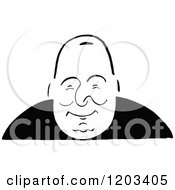 Cartoon Of A Vintage Black And White Caricature Of Jefferson Dangelis Royalty Free Vector Clipart