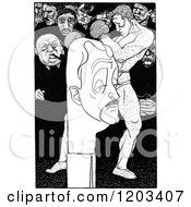 Cartoon Of A Vintage Black And White Caricature Of John Masefield Royalty Free Vector Clipart